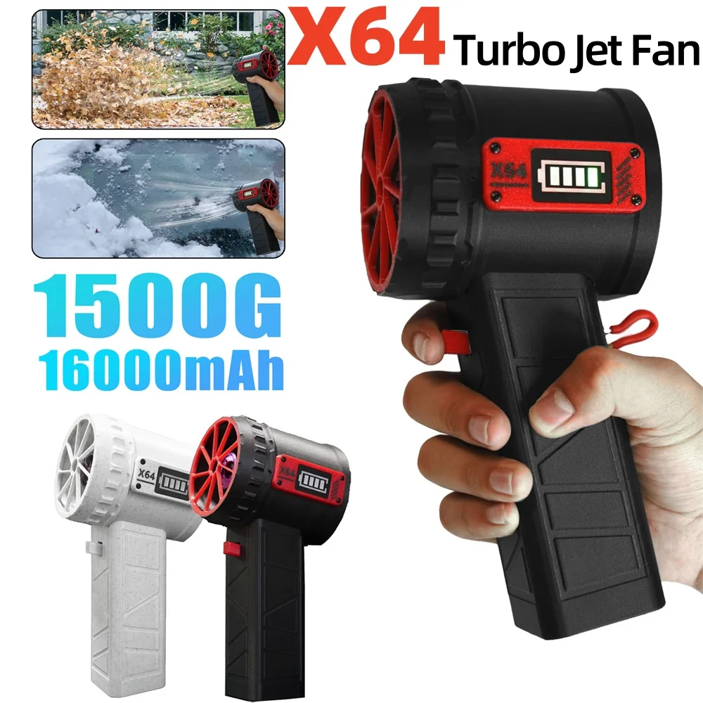 

X64 Car Violent Blower Powerful Air Blower Handheld Turbo Jet Fan With LED Lighting 64MM Brushless Motor High-Speed 1500G Thrust