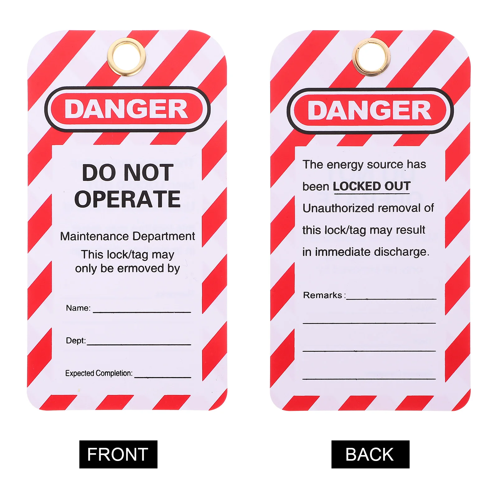 10 Pcs Lock List Danger Warning Tags for Equipment Repair Safety Kits Listing Locked