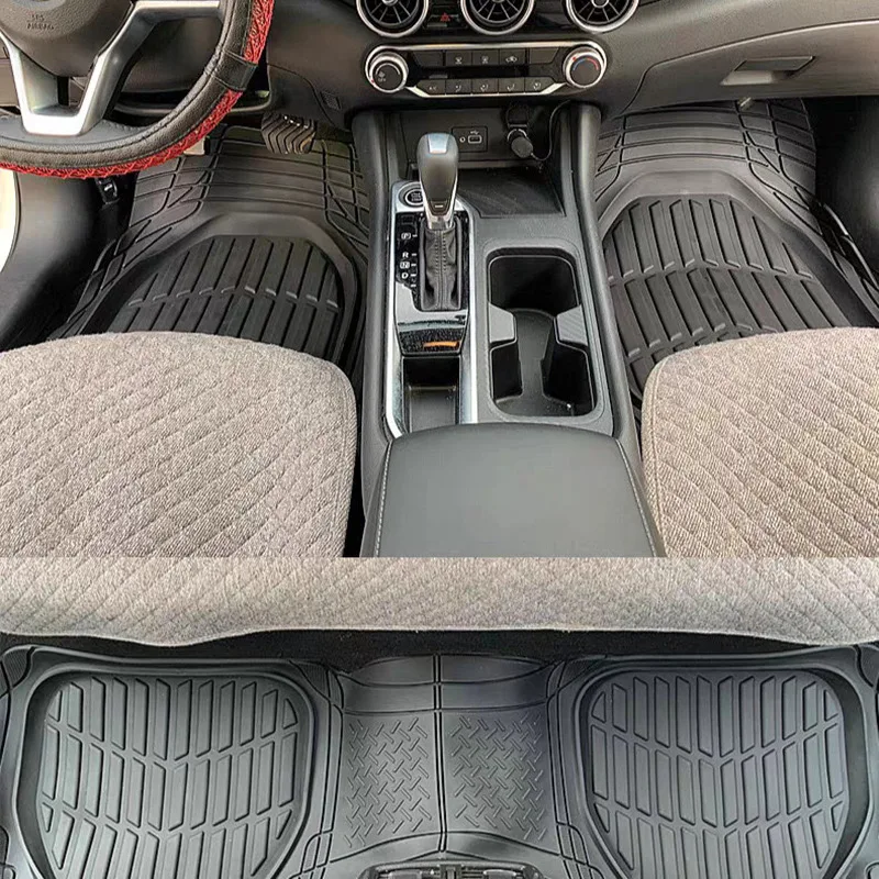 

Heavy-Duty Deep Dish Rubber Car Floor Mats - All Weather Waterproof Protection, Universal Fit for Cars, SUVs, Trucks & Vans