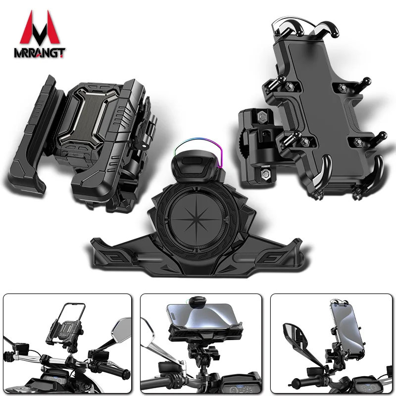 

MRRANGT - Амортизирующая мотоциклетная поддержка для езды на открытом воздухе, беспроводная зарядка для мобильных телефонов