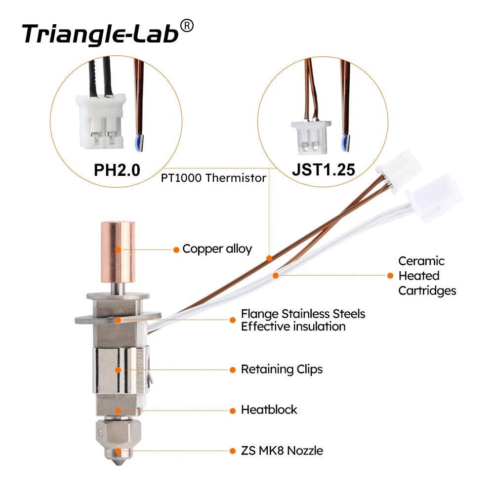 C Trianglelab PT1000  high temperature printing thermistor for CHCB-OT hotend compatible Creality K1 K1 Max CR-M4 3D printer