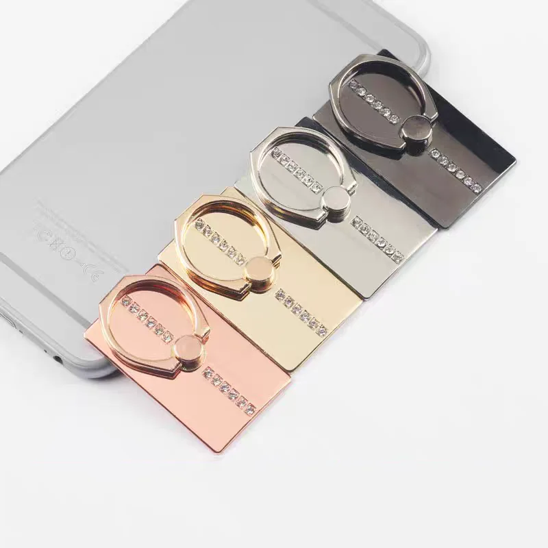 Rechteckiger, luxuriöser Fingerring-Handyhalter, Ständer, 360° verstellbarer Hakenring, Fingerständer für Handy-Desktop-Halterung