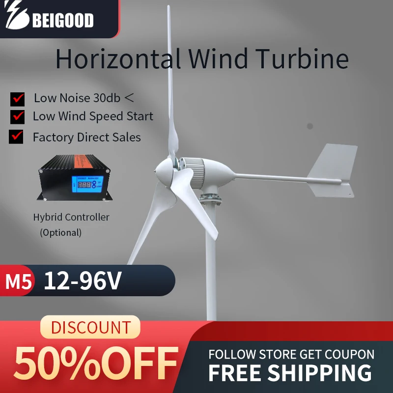 10KW Home Farm Wind Turbine Generator 10000W 12V 24V 48V 96V Free Energy Fan Generator Small Horizontal Windmill Three phase AC