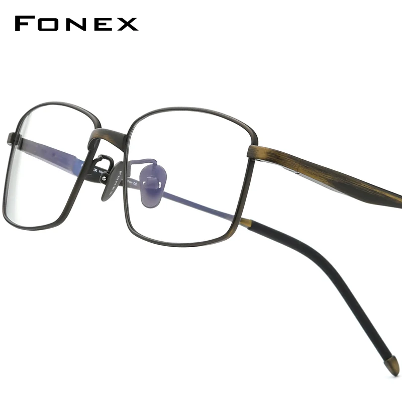 

FONEX Pure Titanium Eye Glasses Frames Men Brand Design Square Eyeglasses Women Ultralight-Weight Japanese Korean Eyewear 8556