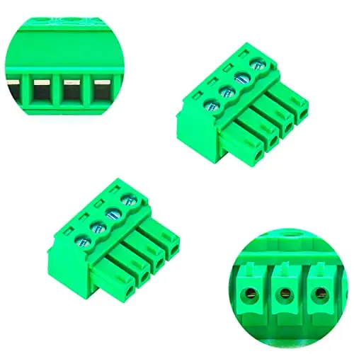 

3.81mm 4 Pin Phoenix Connector PCB Screw Terminal Block Connector (5Pcs 3.81M-4Pin)