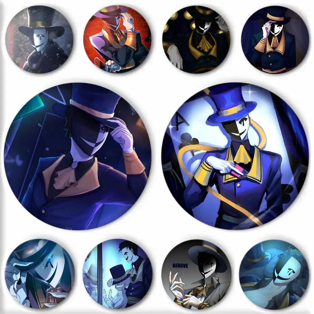Game The F-Freak C-Circus Ticket Taker Anime Badge Round Art Brooch Clothes Backpack Accessories Lapelnd Laserh