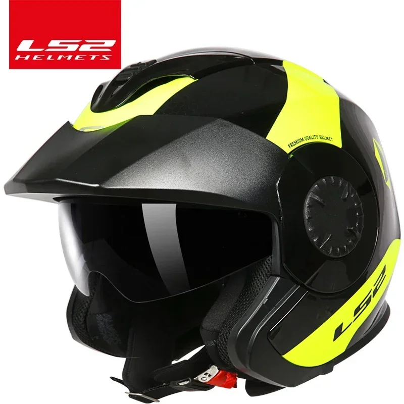 LS2 OF570 Vintage Motorcycle Helmet Ls2 Verso Open Face Locomotive Retro Scooter Motorbike Helmet ECE Approved