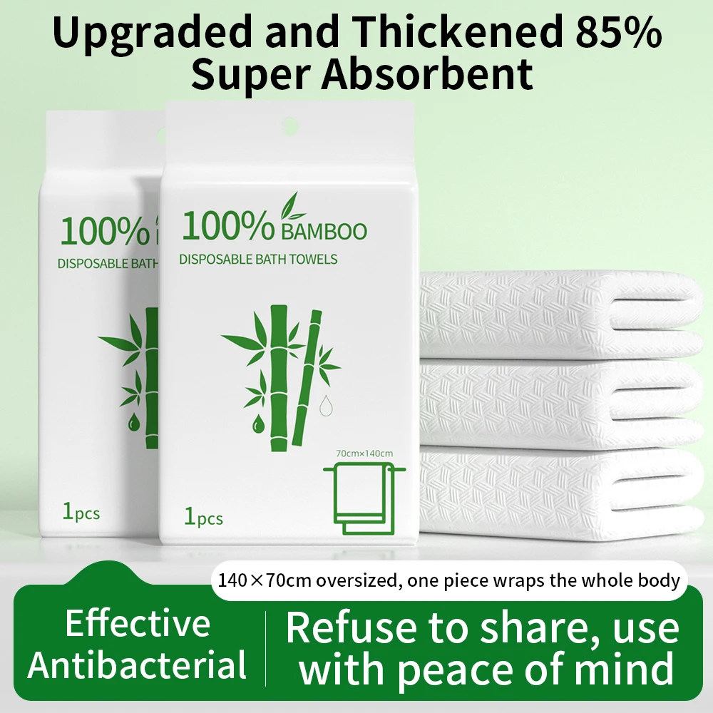 Soft, Natural Bamboo Fiber, Disposable, Travel Use, Daily Cleansing, Water Absorbent, Thickened Non-woven, Single Use, Portable,