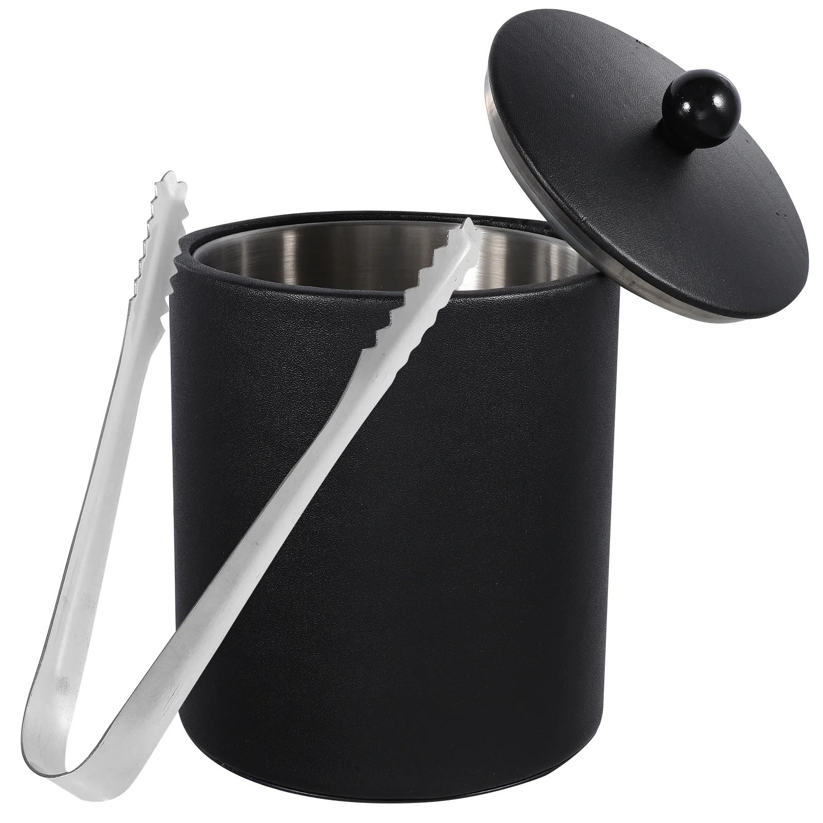 

Glass Stainless Steel Ice Bucket Mini Tongs for Serving Glace Cocktail Beverage