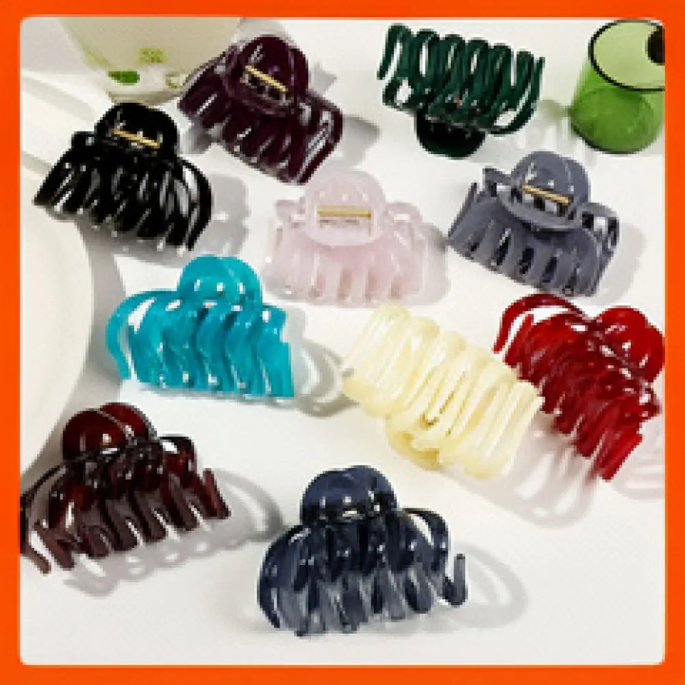 For QIYUE Women Fashion Hair Claw Clip Polka Dot Pattern Korean Style Elegant Shark Clamp Geometric Daily Updo Styling Hairpin