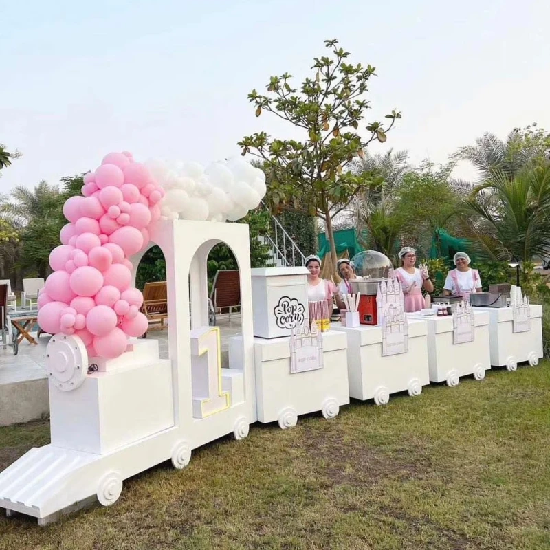 

Wedding Home Decor Street Food Wooden Acrylic Train Customizable Logo Color Size