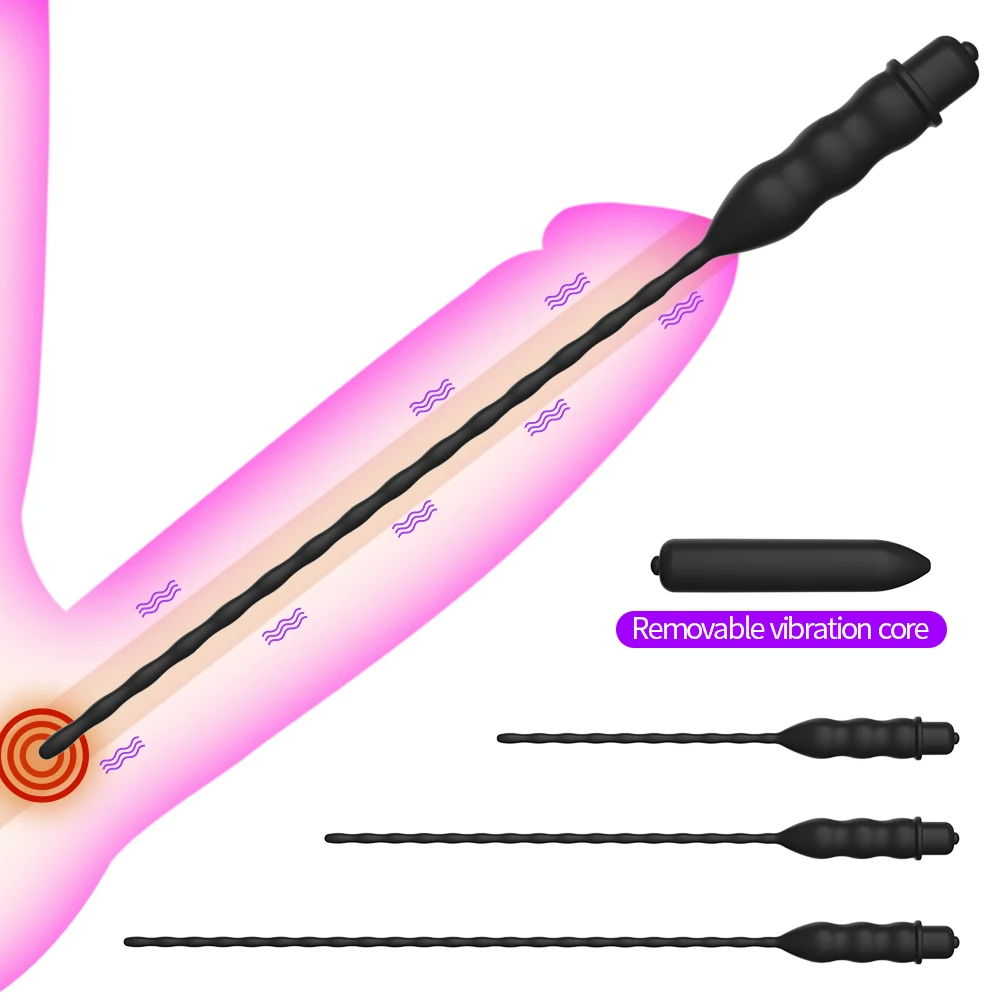 سيليكون لعبة استثارة القضيب قوية مجرى البول التوصيل بطارية صدمة المتوسع هزاز تدليك قضيب ألعاب جنسية لعبة الجنس الرجال الاستمناء 18 +