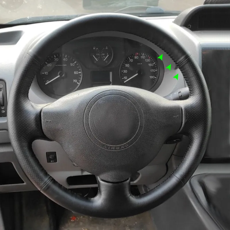 For Peugeot 207 2006-2014 Expert Partner Citroen Berlingo Jumpy 2009-2016 Perforate Leather Car Inner Steering Wheel Cover Trim