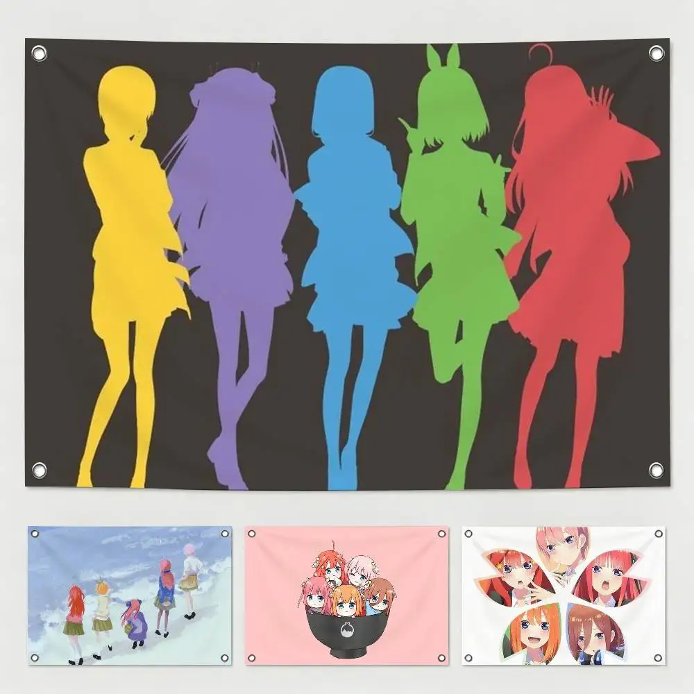 The Quintessential Quintuplets Flags for Bedrooms Home Decor Items Outdoor Decors Garage Decoration Flaga