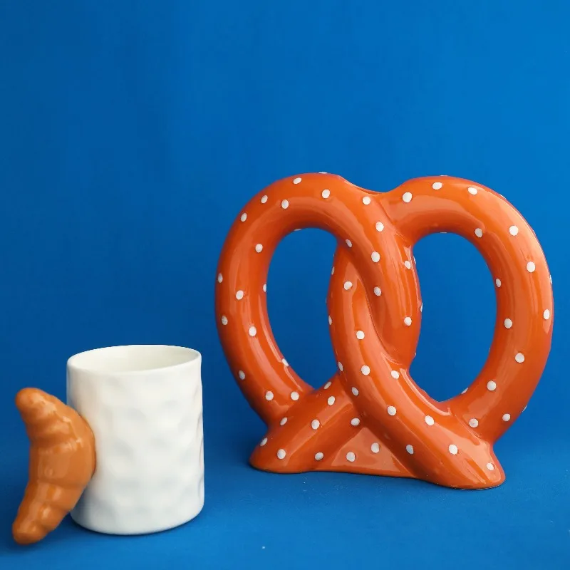 Nordic creative pasta vase ornaments,unique ceramic vases and coffee mug mugs,living room desktop flower arrangement decorations