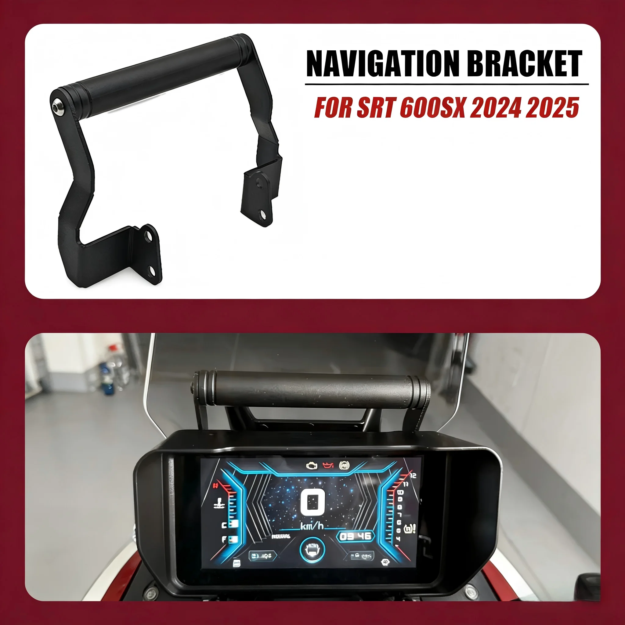 

For QJMOTOR SRT 600 SRT600 SRT600SX SRT 600SX 2024 2025 Motorcycle GPS Navigation Bracket Phone Plate Bracket Motor accessories