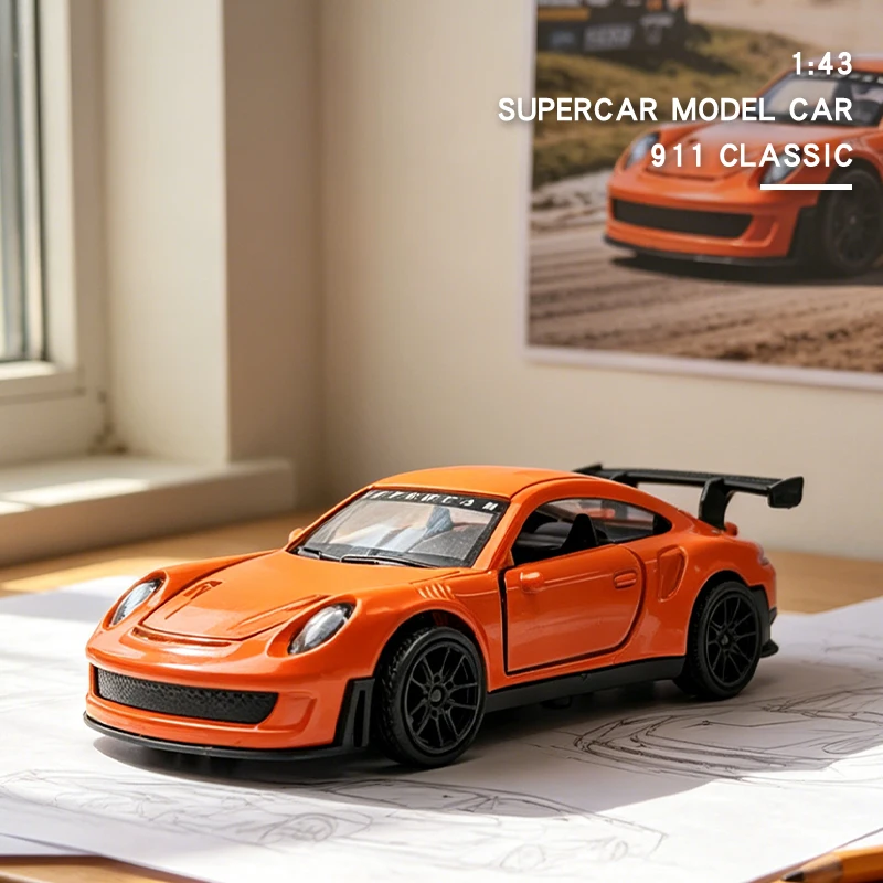 

1:43 Alloy Vintage Race Car Diecast Car Model Car Classic 911 Hypercar Model Pull Back Car Model Miniature Vehicle Replica Gift