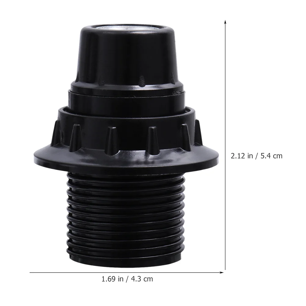 4 Pcs E14 Aluminum Cover Bakelite Lamp Holder Screw Self-locking Half-thread (4pcs) Light Bulb Socket Sockets Workshops Plastic