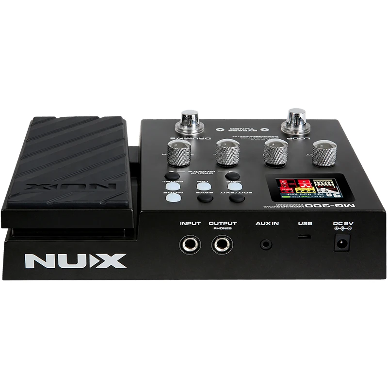 Nux Mg-300 baixo efeito guitarra pedal processador multi efeito 56 tambor batida 60s loop 3 bandas eq instrumentos musicais