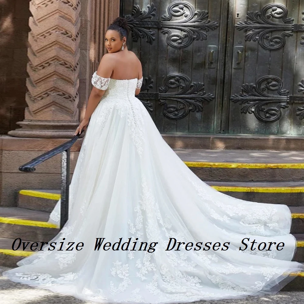 Charming Strapless Wedding Dresses  with Lace A Line Plus Size Bridal Gowns  for Women Sleeveless Vestido De Novia 2024 Summer