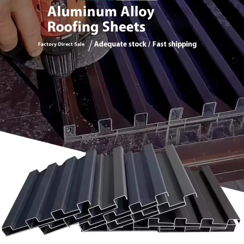 Modern Aluminum Metal Roof Tile, Double Triple Layer Insulated Sandwich Panel, Eco-Friendly Roofing For Villa Hotel