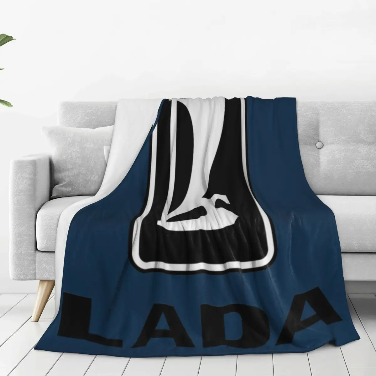 Lada Logo 1980s (black) Blanket Fleece Lightweight Sofa Throw Blankets For Couch Bedding Office Throws Bedspread Quilt