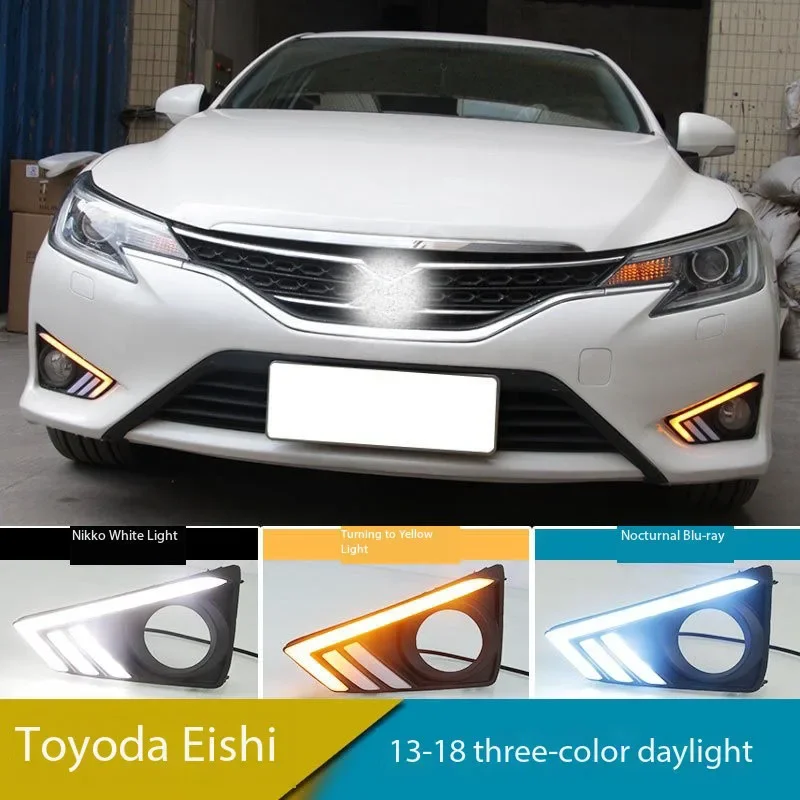

Модифицированный автомобиль для Toyota MARK X REIZ, светодиодные DRL дневные ходовые огни с желтым сигналом поворота 2013-2018