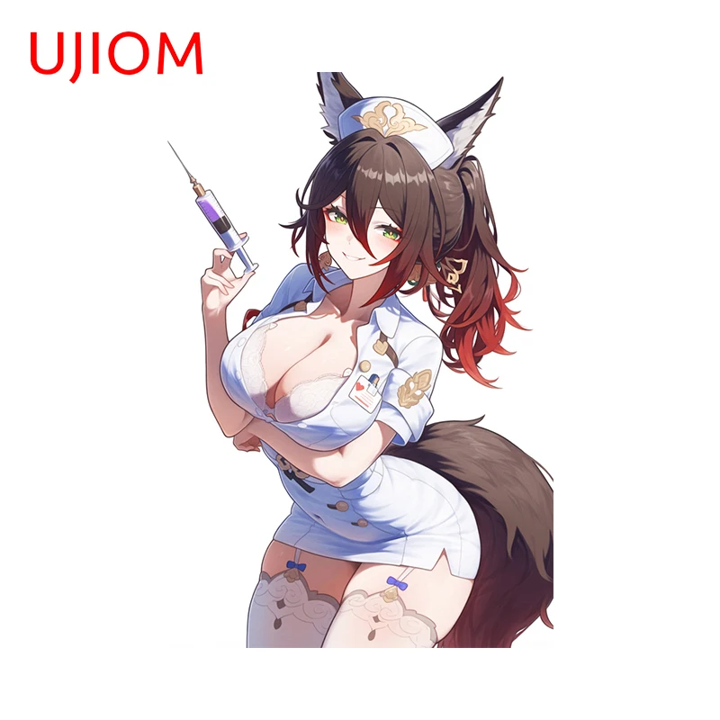 UJIOM 13cm X 8.7cm Sexy Tingyun Honkai Star Rail Wall Stickers Girls with Nurse Uniform Computer Chambre Decals Room Posters