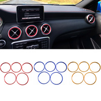 5Pcs/Set Air Conditioner Vent Outlet Ring Trim Decor for Mercedes Benz A B GLA CLA Class W176 W246 C117 X156 AMG 2012-2018