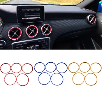 5 stks/set Airconditioner Vent Outlet Ring Trim Decor voor Mercedes Benz A B GLA CLA Klasse W176 W246 C117 X156 AMG 2012-2018