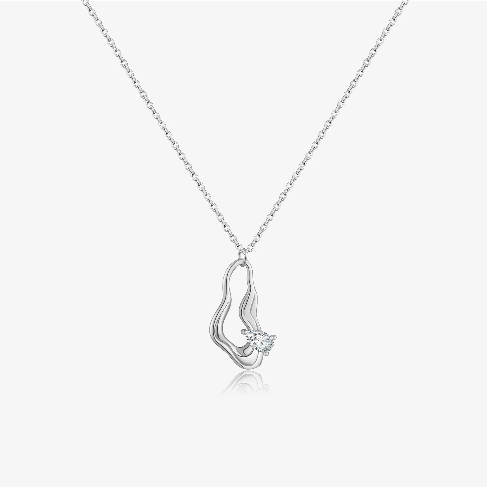 VEWANT Women 925 Sterling Silver Irregular Pendant Pear Shape Zircon CZ Necklace 2025 New Dainty Anniversary Fine Jewelry Gift