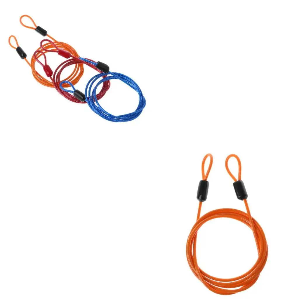 كابل أمان للسفر في الهواء الطلق، كابل أمان بحبل سلكي مع حبل قفل دراجة طريق دائري، سهل الاستخدام