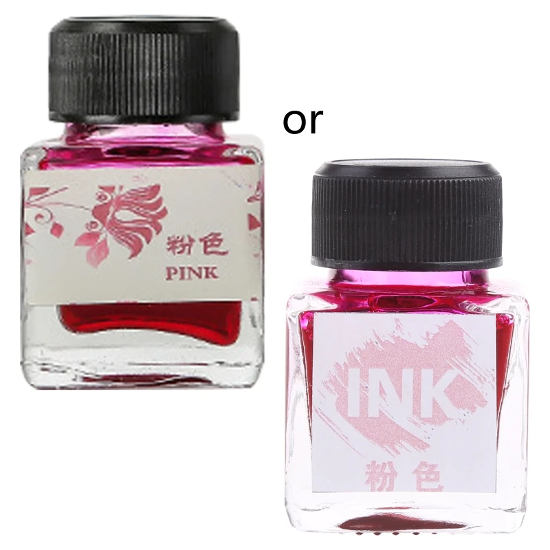 25ml Bottled Glass Smooth Writing Fountain Pen Refill School Student Stationery Office Supplies 11 Colors