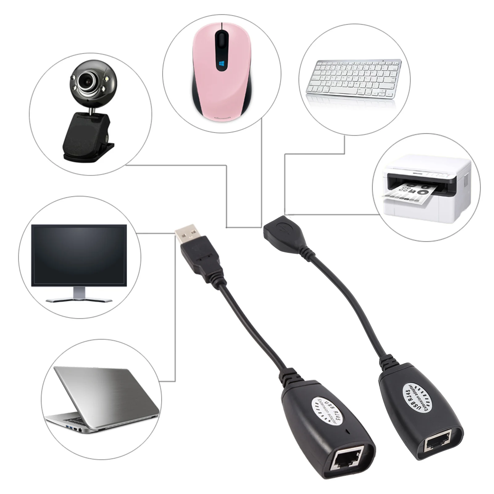 Câble adaptateur réseau USB 2.0 vers RJ45 Ethernet, filaire, Lan, Portable, noir, qualité parfaite, Durable pour OS X