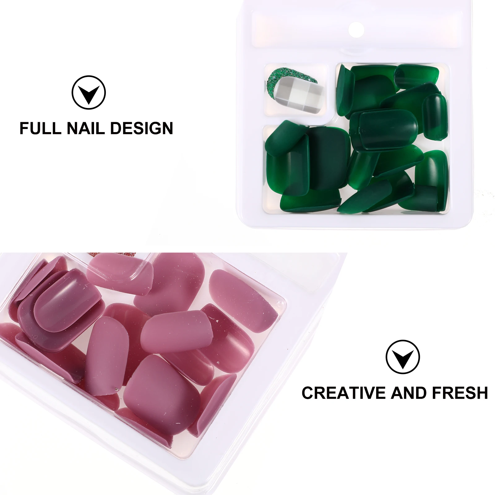 

4 Packs/120pcs Fake Nail Patch Girl False Cover Nails Decor DIY Manicure Supplies Abs Colorful Decal