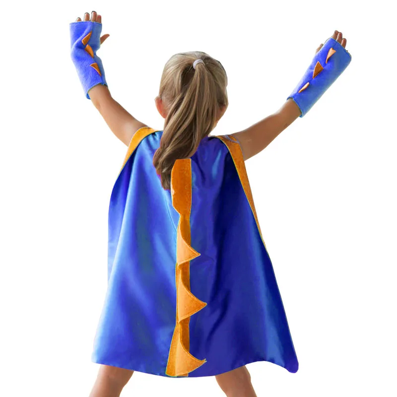 Dinosaurier Kostüm Cape mit Handschuhe Dino Cosplay Kinder Halloween Dino Kostüm