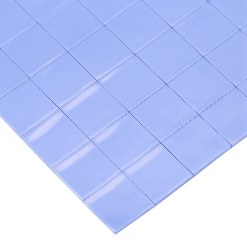 300 Pcs 10X10x1mm Silicone Thermal Pad For Conductive Heat Sink Insulation Pate, Blue