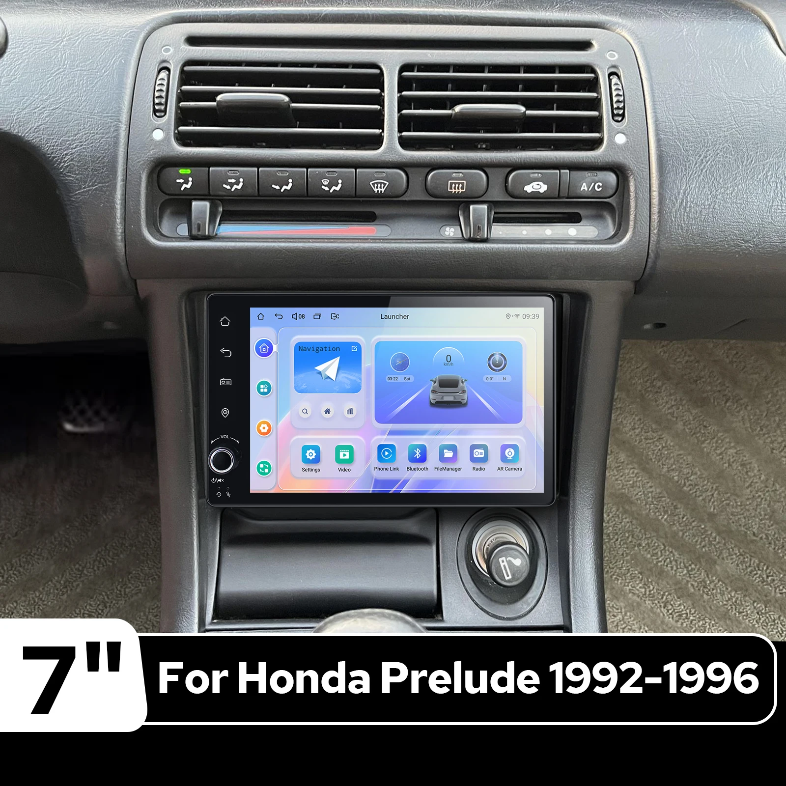 Para Honda Prelude 1992-1996: Central Multimídia Android 7 Polegadas 1280x800 com Tela Sensível ao Toque, CarPlay Sem Fio, Android Auto e GPS Integrado