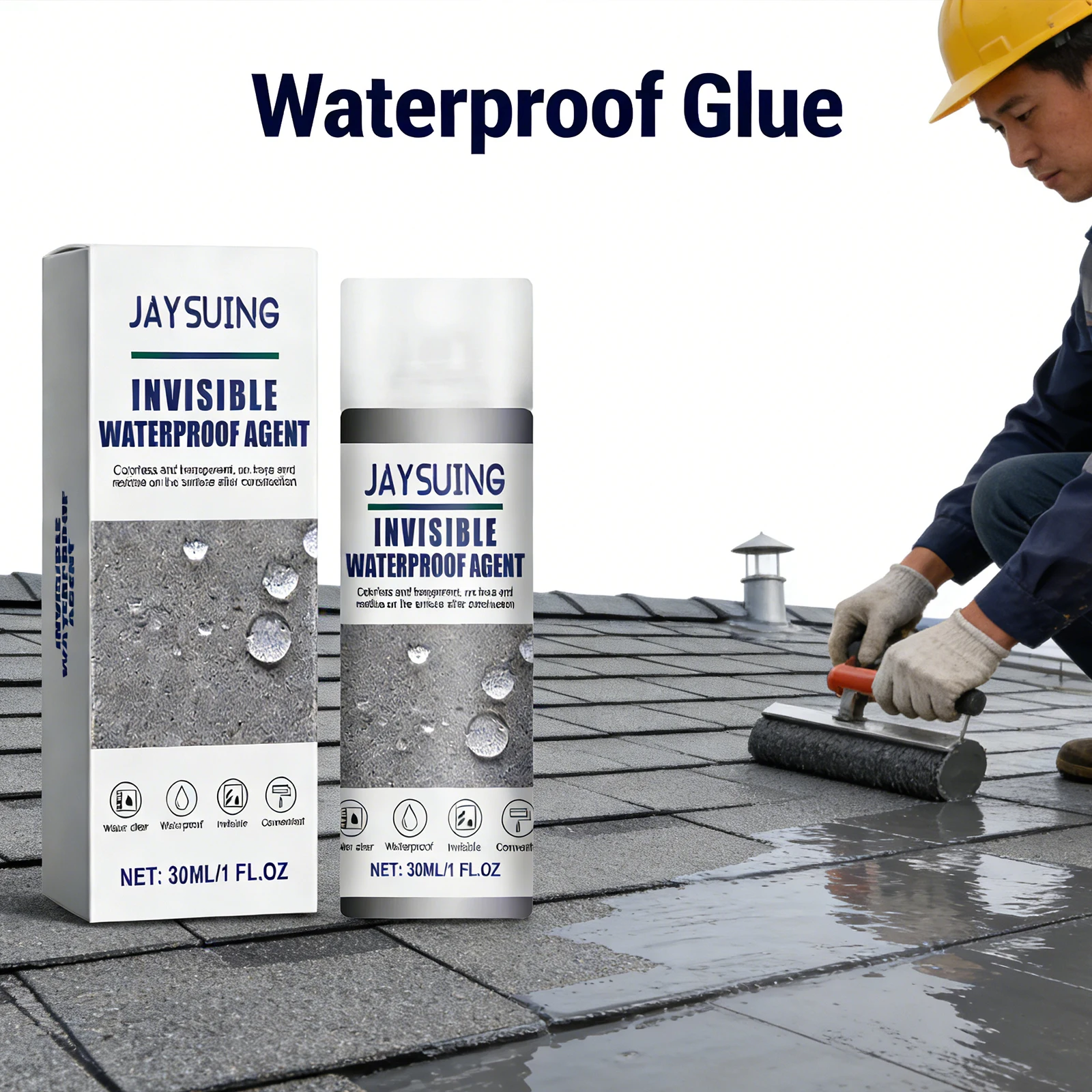 

Waterproof Glue Penetrating Type Waterproof Moistureproof Invisible Adhesive Bathroom Tile Exterior Wall Roof Leak Sealer 30ml