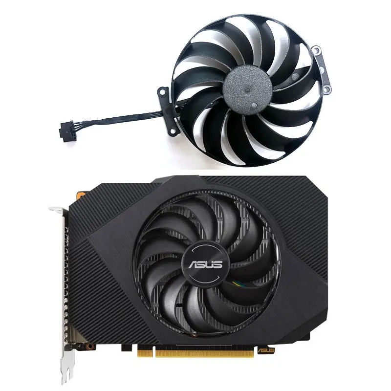 Substituição da placa gráfica Asus GeForce GTX1650 GDDR6, 4GB, PHOENIX OC, FDC10U12D9-C, novo, 1 ventilador, 91mm