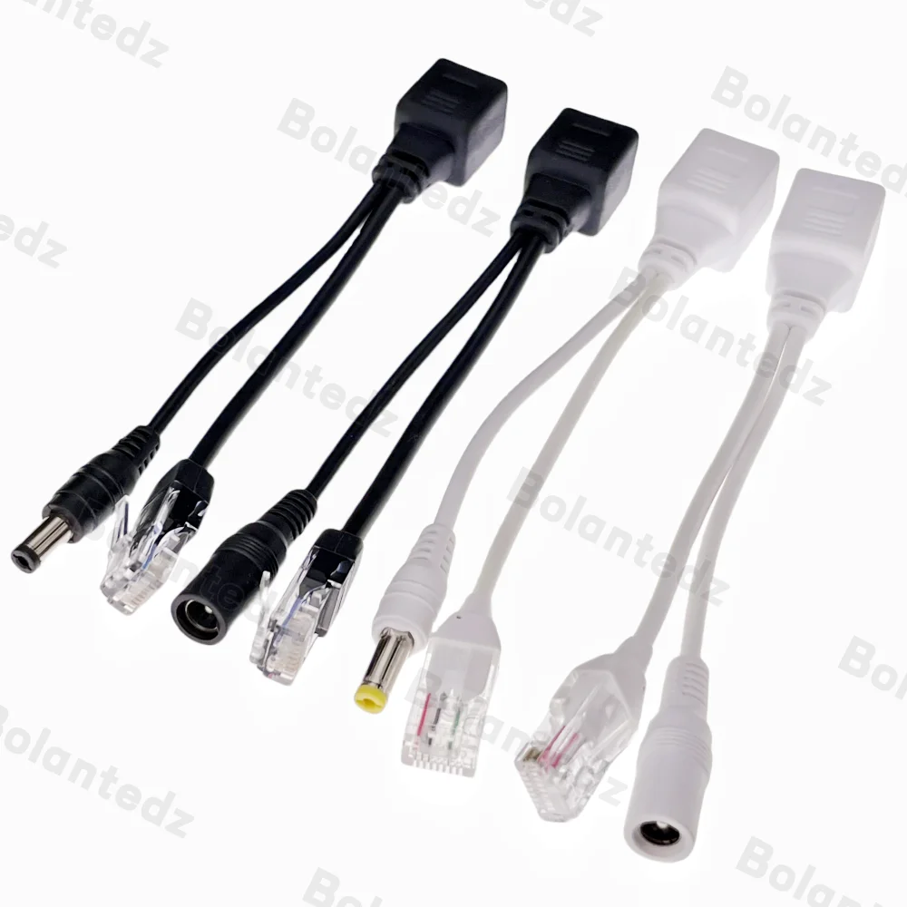 كابل POE الطاقة السلبية عبر كابل محول إيثرنت POE الفاصل RJ45 حاقن وحدة امدادات الطاقة 12-48 فولت ل IP Camea