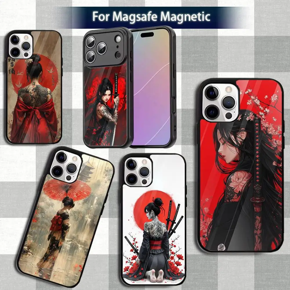

Samurai Art J-Japan Geisha Phone Case For iPhone 13,12,15,17,11,16,14,Pro,Max,Plus,Mini,Magsafe,Magnetic Wireless Charging Case