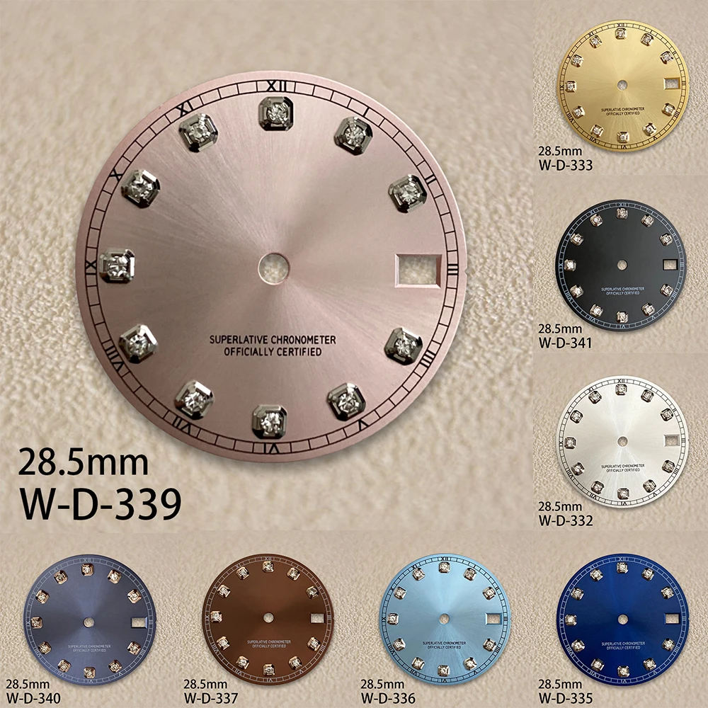 

28.5 mm S Logo Diamonds Dial Suitable For NH35/NH36/4R/7S Automatic Movement Watch Modification Accessories