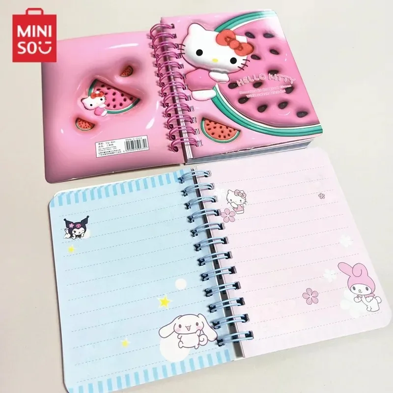 Sanrio Cute Hello Kitty Kuromi My Melody Pachacco Stereo Student Notebook Anime Cartoons Fruit Bloat Design Manual Book