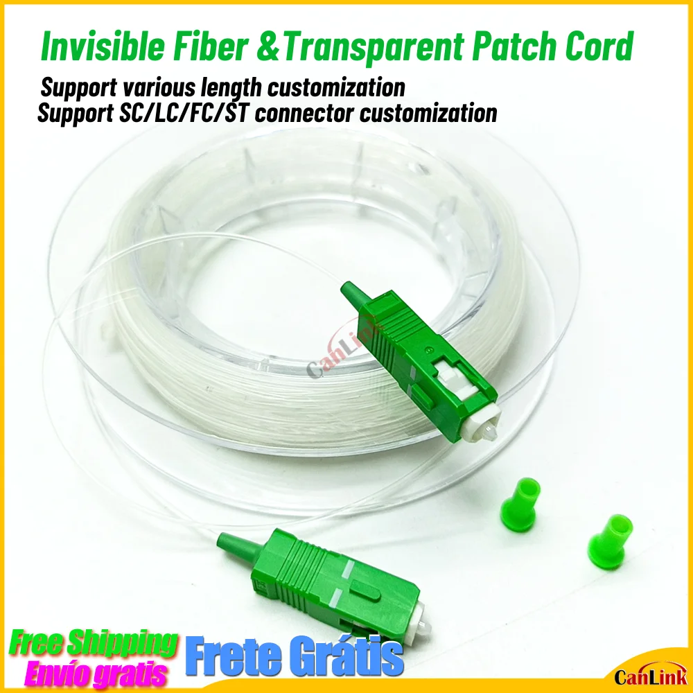 

SC-SC Indoor Transparent Fiber Optic Cable 10-50M G657A2 Drum Invisible SC/APC Single-mode Single Core Jumper