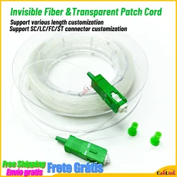 SC-SC Indoor Transparent Fiber Optic Cable 10-50M G657A2 Drum Invisible SC/APC Single-mode Single Core Jumper