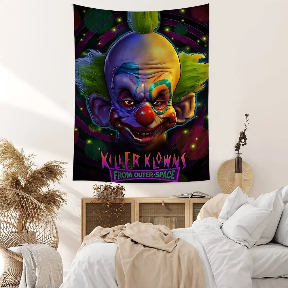 Classic Horror K-Killer Klowns Movie Colorful Tapestry Wall Hanging Cheap Hippie Wall Hanging Bohemian Mandala Wall Hanging