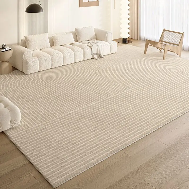 VIKAMA Cream Style Minimalist Texture Large Carpet Living Room Bedroom Study Soft Anti slip Carpet Home Decoration