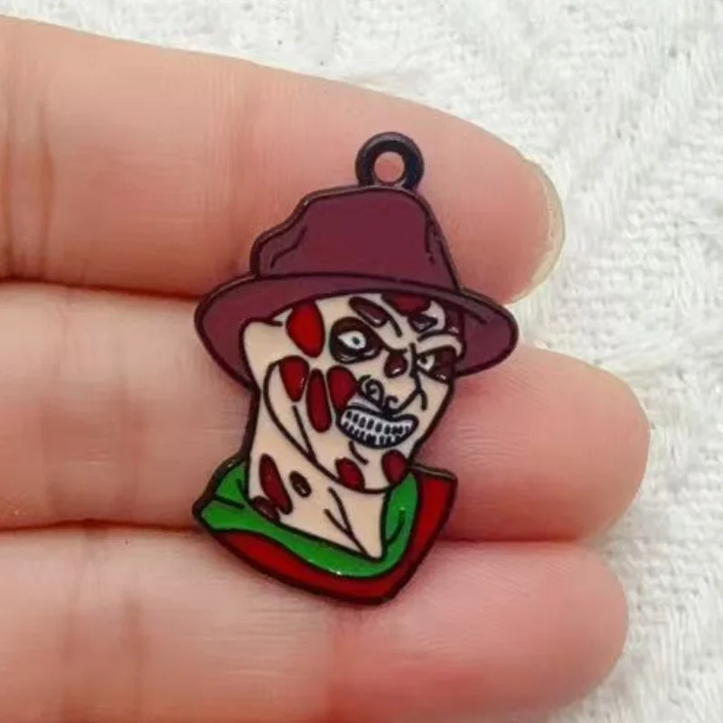 10pcs alloy drip oil cartoon Halloween pendant, DIY jewelry making earrings, keychain accessories image 2