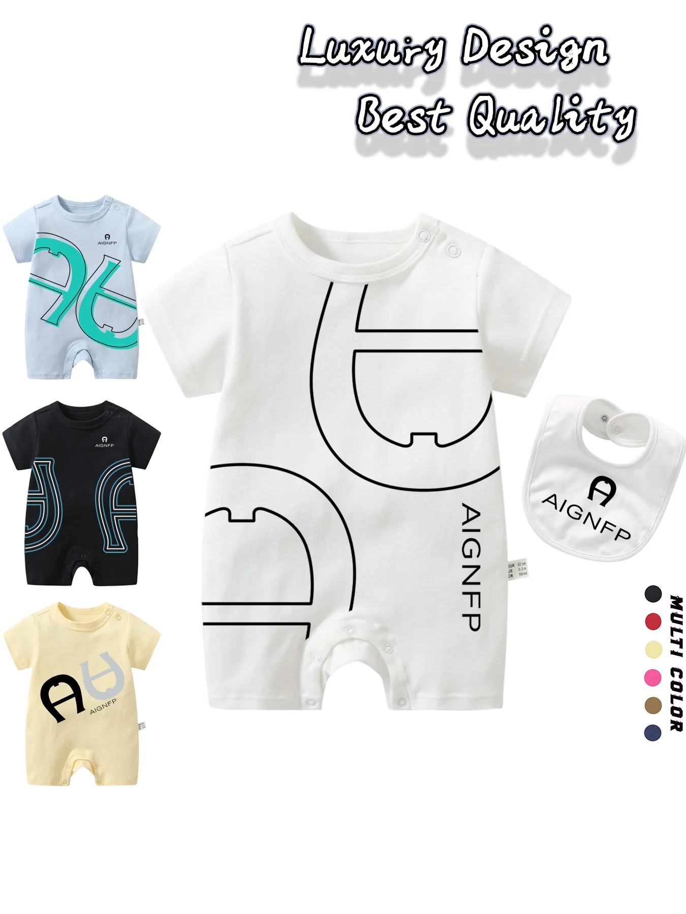2025 Fashion Newborns Jumpsuit Set Baby Short sleeve Bib scarf 2Pcs Summer Hot Sale New Toddler Bodysuits Soft Infant Boy Romper